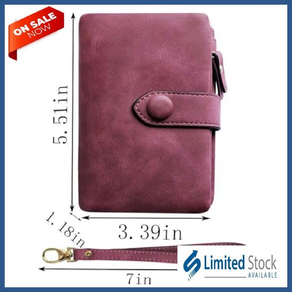 Women's RFID Leather Wristlet Wallet with 16 Card Slots & Coin Purse - Picture 7 of 8